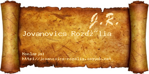 Jovanovics Rozália névjegykártya